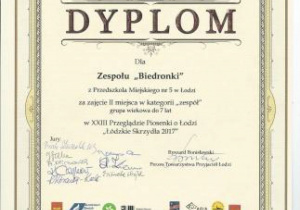 Dyplom dla zespołu 