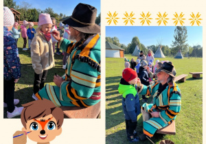 Pan maluje twarze dzieci