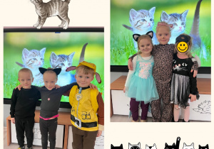 Dzieci pozują w przebraniach