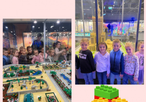 Dzieci podziwiają budowle z klocków