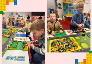 Dzieci bawią się klockami