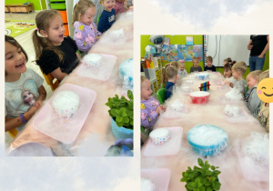 Dzieci eksperymentują z suchym lodem