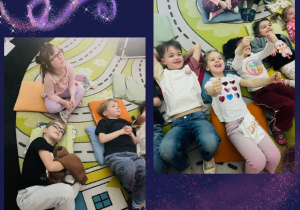 Dzieci biorą udział w pokazie immersyjnym