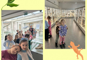 Dzieci oglądają eksponaty