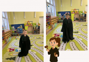 Dzieci pozują w todze