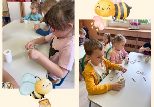 Dzieci tworzą świece z wosku pszczelego