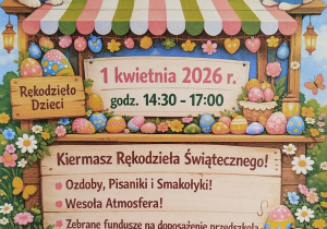 Plakat informujący o kiermaszu