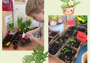 Dzieci bawią się w ogrodników